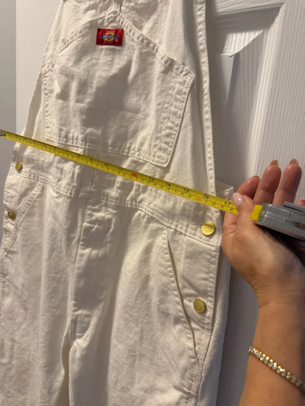 Dickies New White Painters Bib Overalls in size medium New - Picture 9 of 10